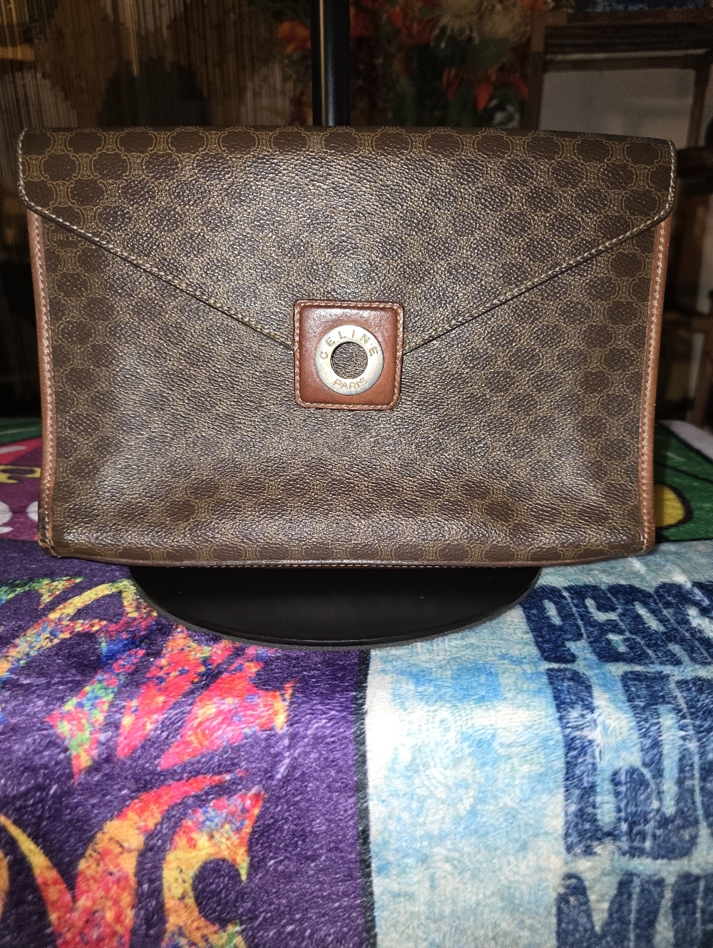 Celine Macadam PVC Canvas & Leather Clutch/Wristlet